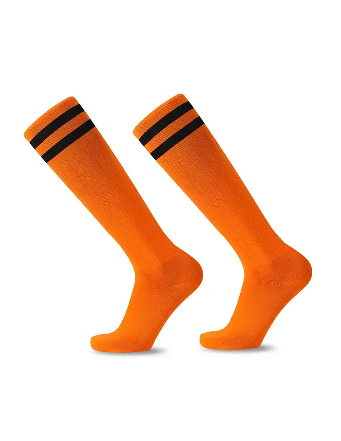Chaussettes de Football à rayures blanches et noires pour hommes