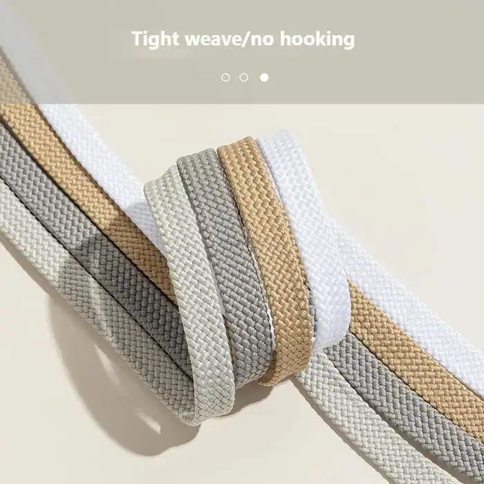 Lacets classiques de qualité pour baskets, lacets plats en tissu, blanc et noir, lacets élastiques p