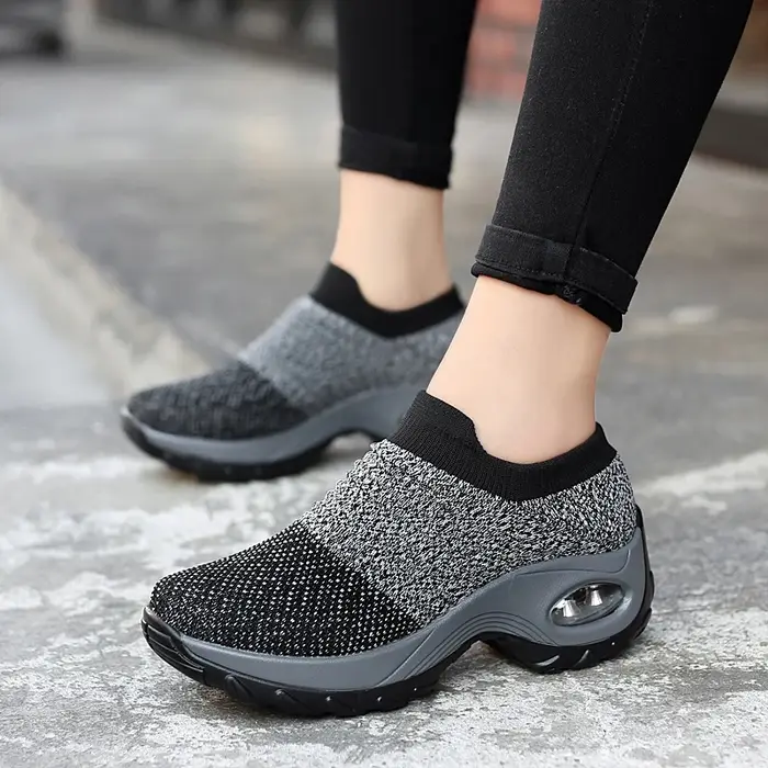 Femmes baskets mode respirant marche maille plate-forme chaussures