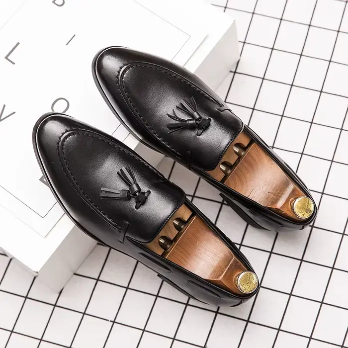 Wedding Shoes For Men Slip On Loafers Trend Tassels Leather