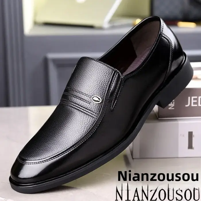 Chaussures en cuir véritable à semelle souple pour hommes