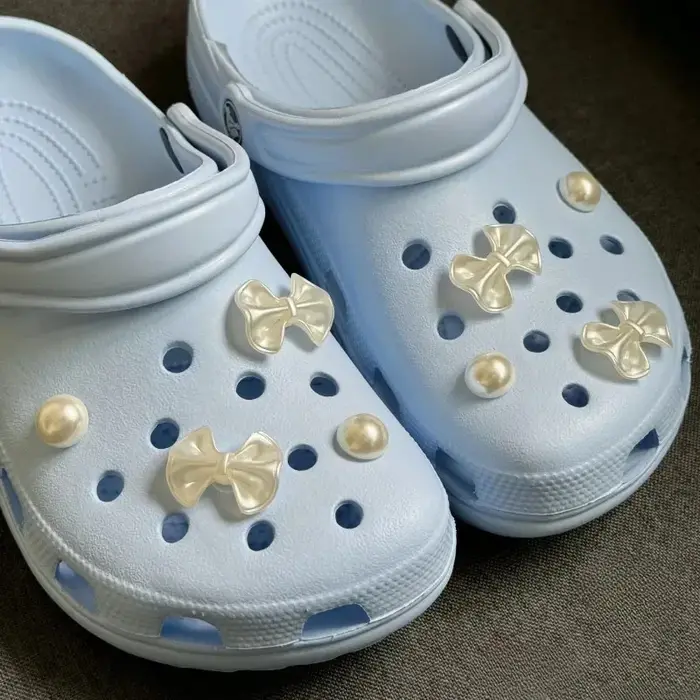 Breloques de chaussures à nœud élégant, pour sabots, diapositives, sandales, chaussures de jardin, d