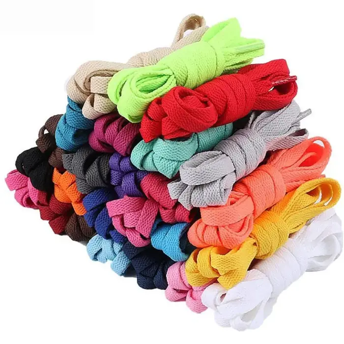 Lacets de chaussures de sport colorés blanc rouge Sneaker lacet plat