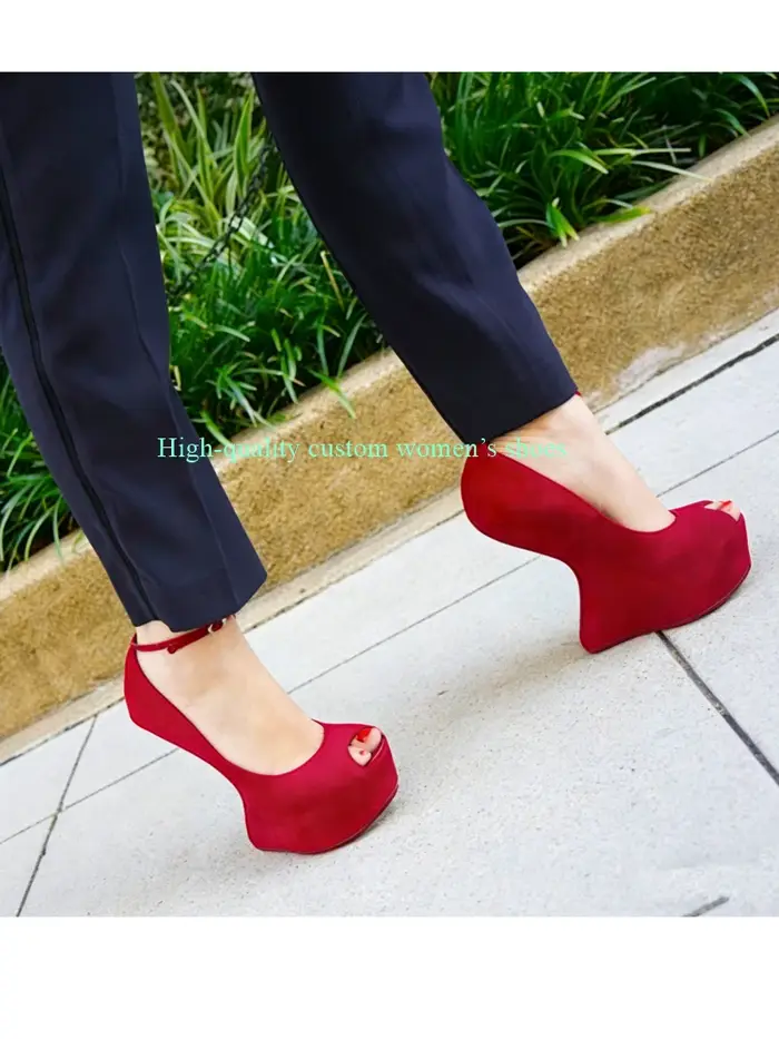 Chaussures en tissu velours rose sans talons, à bout pointu, plateforme imperméable, chaussures d'ét