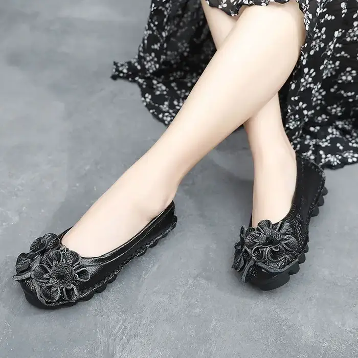 Mocassins Verts Antichoc en Cuir group pour Femme