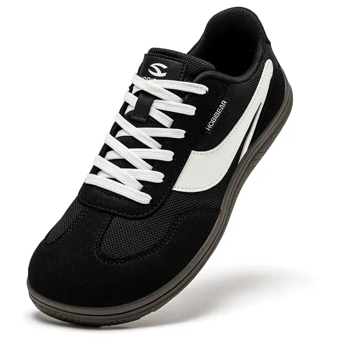 HOBIBEAR chaussures larges pieds nus femmes hommes zéro goutte minimaliste baskets en cuir artificie