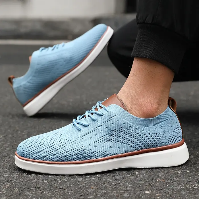 Nouveaux hommes baskets en tricot léger respirant maille chaussures décontractées antidérapant semel