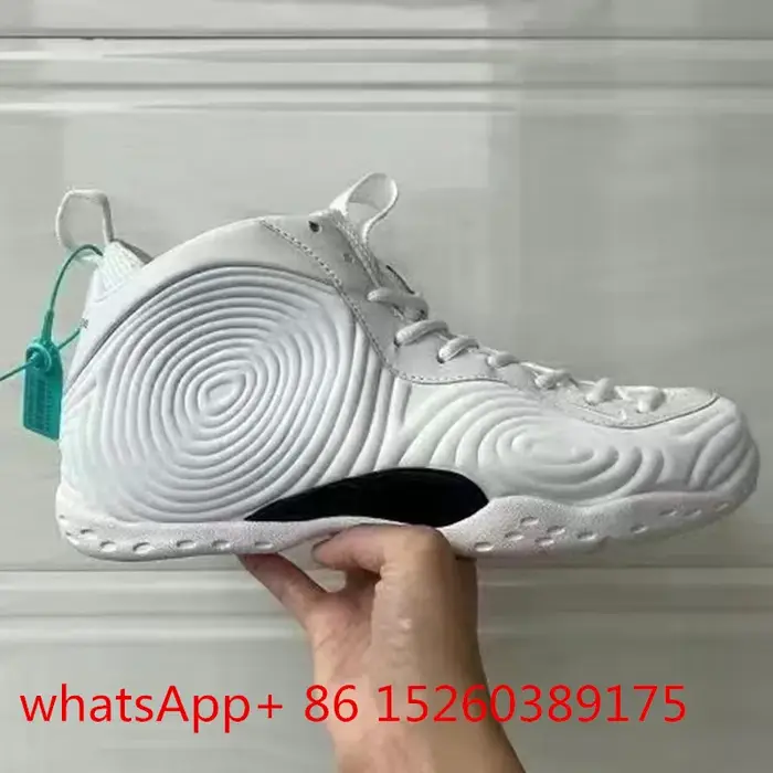 Nouvelles chaussures de basket-ball blanches Foamposite, baskets de haute qualité