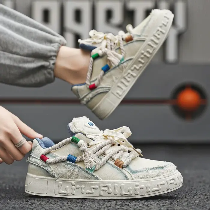 Nouvelle Arrivée - Baskets de Sport Designer pour Homme - Chaussures de Mode Urbaine Graffiti Personnalisées - Baskets Fantaisie Hip Hop pour Skateboard