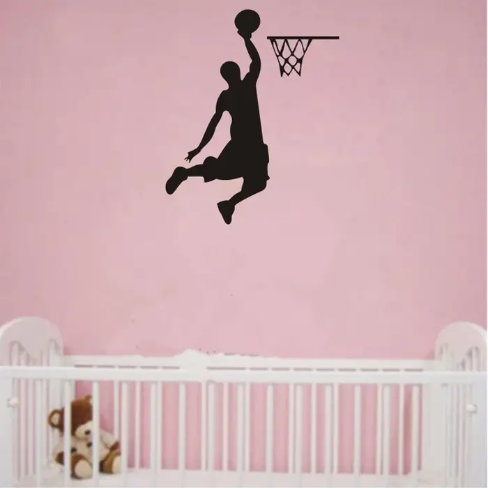 Autocollant mural Dunk de joueur de basket-ball de dessin animé