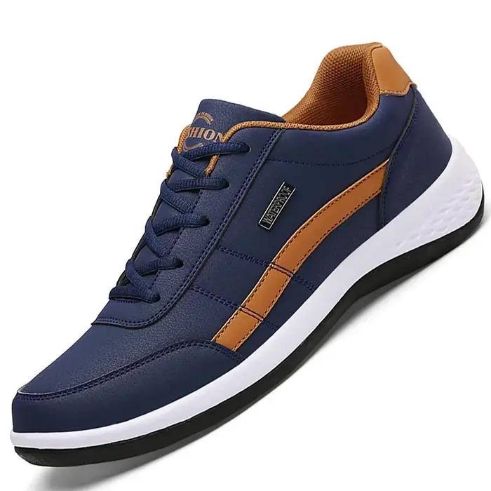 Chaussures en cuir pour hommes, baskets imperméables, décontractées et confortables, chaussures à lacets vulcanisées pour hommes