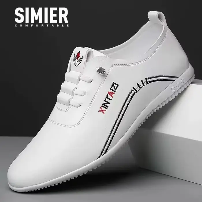 Chaussures en cuir pour hommes mode semelle souple