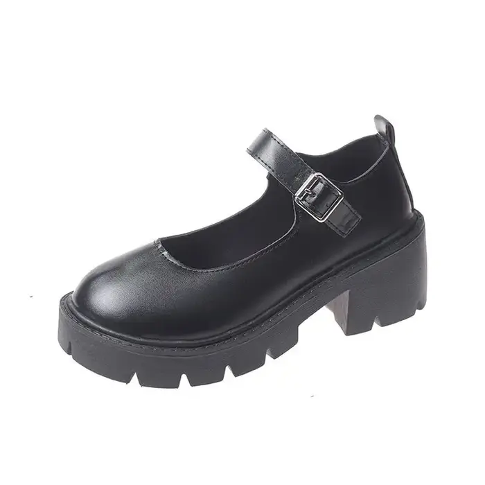 Chaussures Lolita japonaises à plateforme pour filles, talons hauts noirs, bout rond, Mary Jane, en 