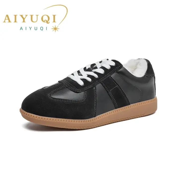 Baskets d'hiver femmes en cuir véritable