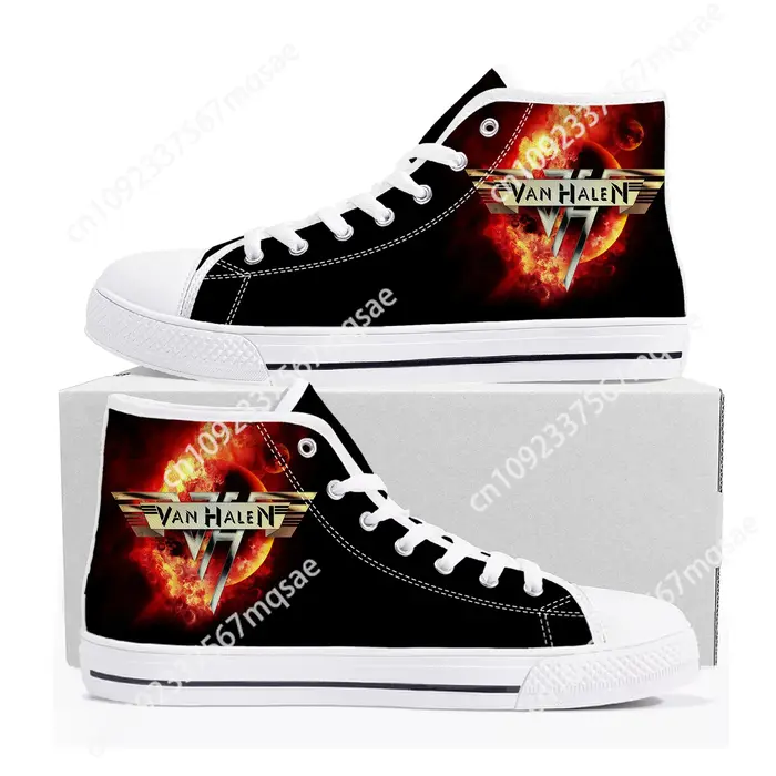 Van Evh 5150 rayures Halen baskets hautes hommes femmes adolescent haute qualité toile Sneaker 1984 décontracté Couple chaussures chaussure personnalisée