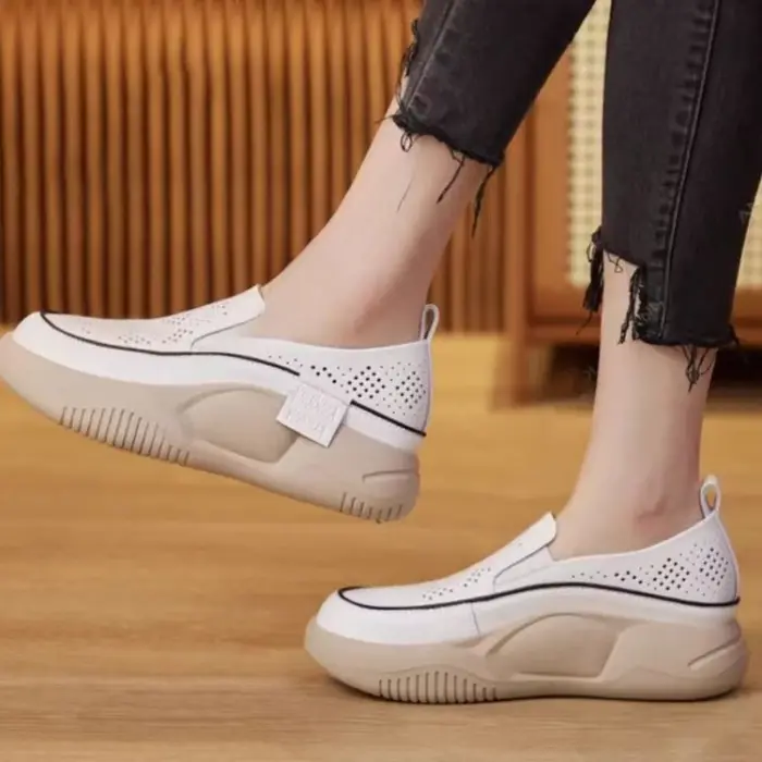Chaussures simples à bout rond et semelle souple pour femmes, petites chaussures blanches à semelle