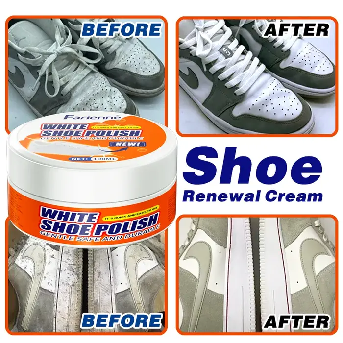 Farienne 100ML – Nettoyant Magique Multi-Usages pour Chaussures Blanches et Baskets – Élimination des Taches et Réparation du Jaunissement