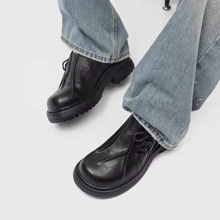 Derby chaussures en cuir à semelles épaisses pour hommes Styles de créateurs de mode Fête et Travail Loisirs et