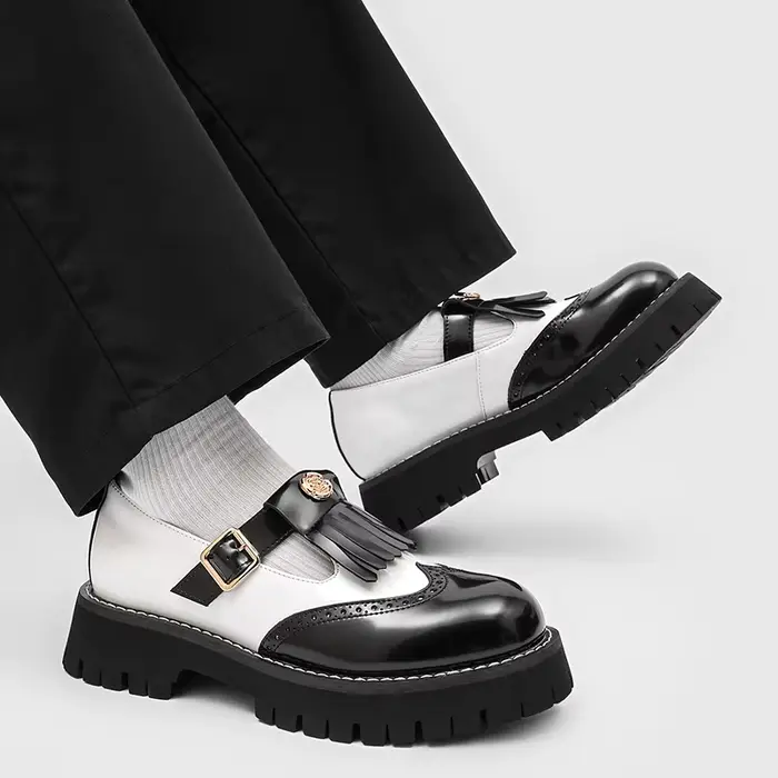 Chaussures Derby classiques à semelles épaisses pour hommes