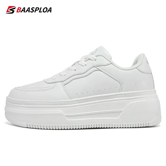 Baasploa – baskets à plateforme pour femmes, chaussures en cuir à semelles épaisses, décontractées, 