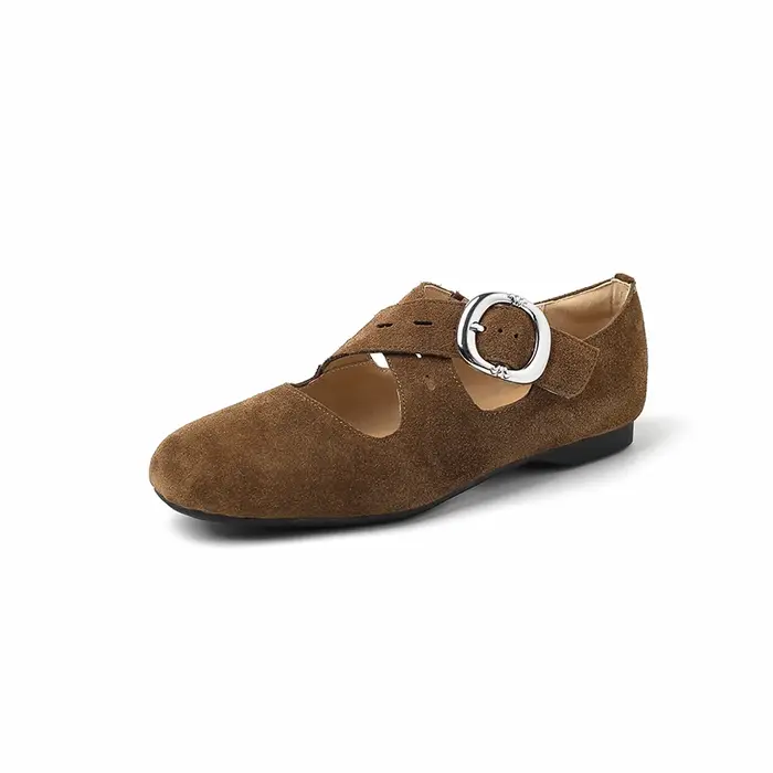 Ods femmes chaussures plates bout rond luxe peu profond baskets mode boucle sangle mocassins