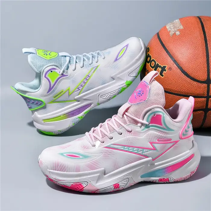 Chaussures de basket-ball unisexes en cuir