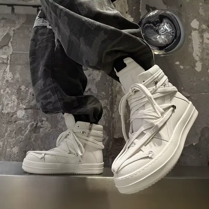 Bottes montantes décontractées pour hommes, style rétro, avec rivets, motif étoile et triangle, seme