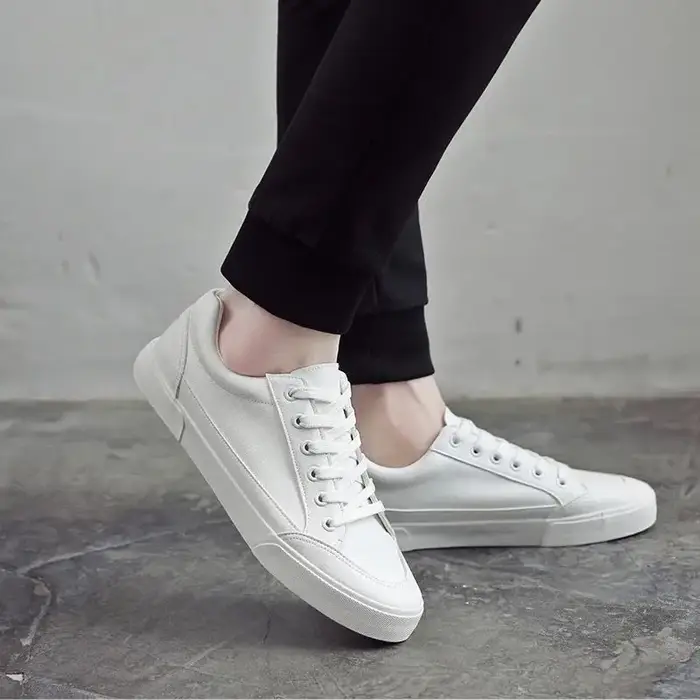 Chaussures en toile blanche unie pour hommes