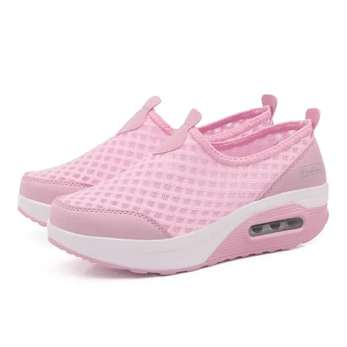 Chaussures à plateforme pour femmes, chaussures de loisirs en tissu maille, à enfiler, chaussures d'été pour femmes, baskets respirantes, taille 35-41, WSH3280