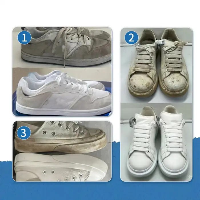 Crème nettoyante pour chaussures blanches avec éponge