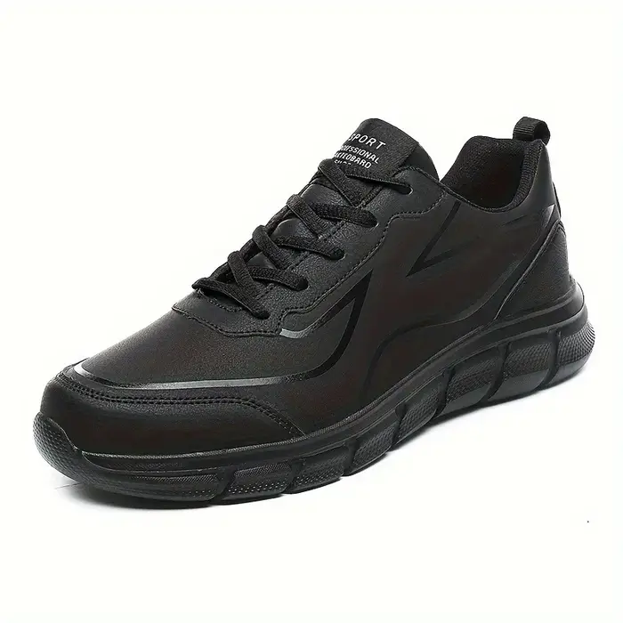 Chaussures de course noires en cuir imperméables