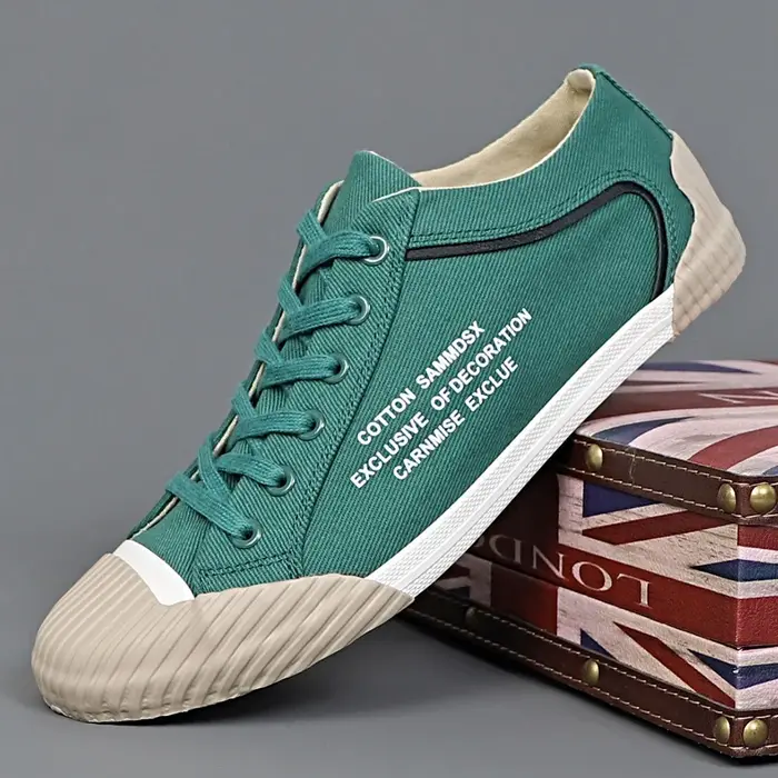 Hommes Toile Chaussures À Lacets Casual Sneakers De Mode pio Respirant Confortable Nouveau Chaud