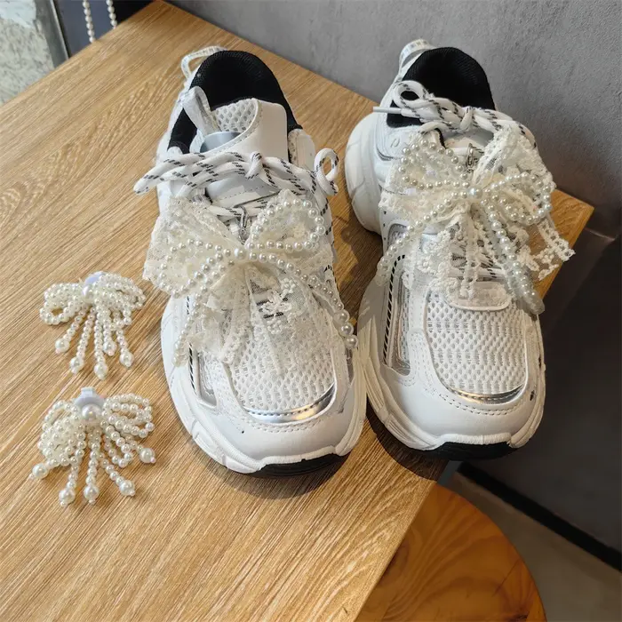 Accessoires de breloques de chaussures en dentelle