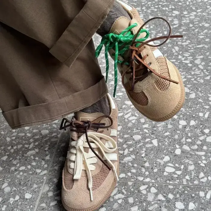 Lacets DE chaussures individuels 4 pièces Vintage Miu rond plat en cuir combinaison bricolage