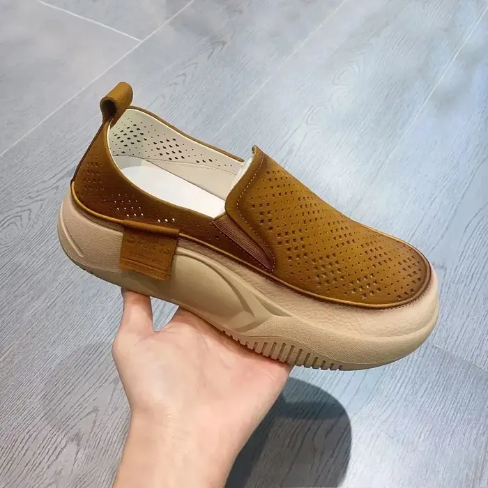 Chaussures Plates à Bout Rond et Semelle Souple pour Femme Sandales de Marche Légères et Confortables