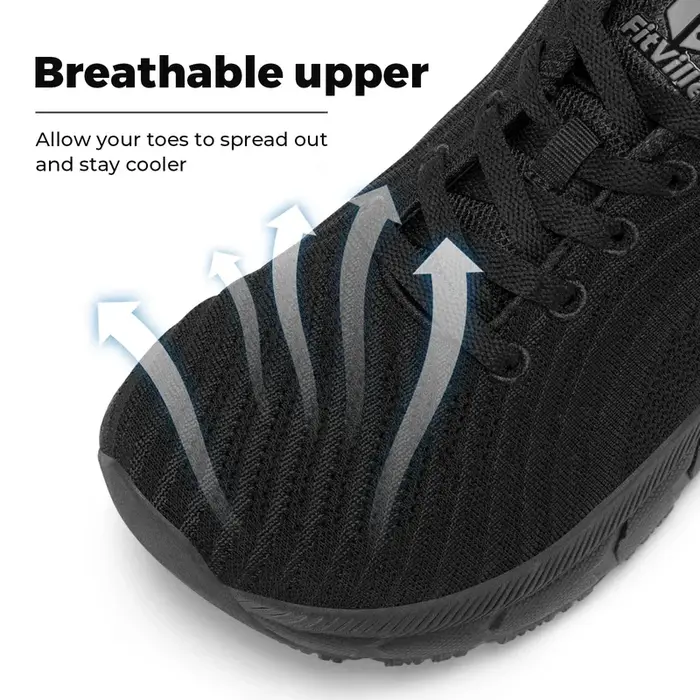 FitVille – chaussures à bout large pour hommes, chaussures de course rembourrées, très larges, antid