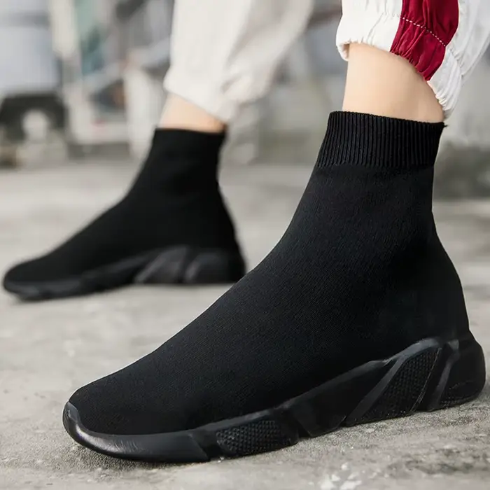 2025 printemps baskets pour hommes noir sans lacet Non en cuir chaussures décontractées haut sans la