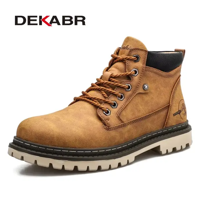DEKABR chaussures de travail décontractées pour hommes automne hiver fourrure chaude Plus bottes rétro résistant à