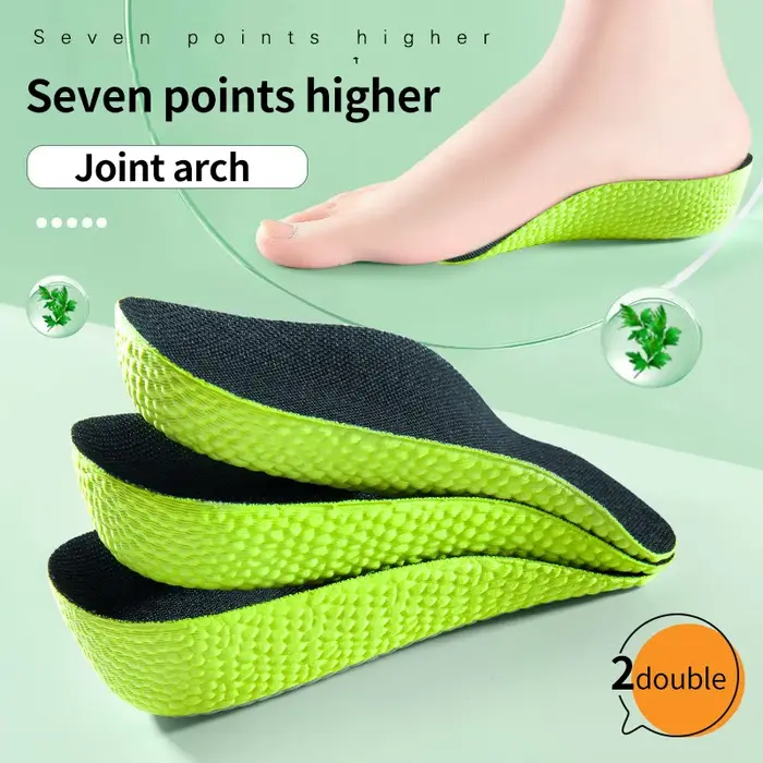 Semelles intérieures d'augmentation de la hauteur en mousse à mémoire de forme pour hommes femmes chaussures pieds