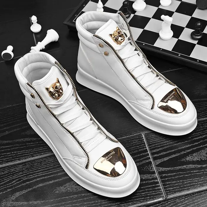 Chaussures de skateboard en cuir pour hommes