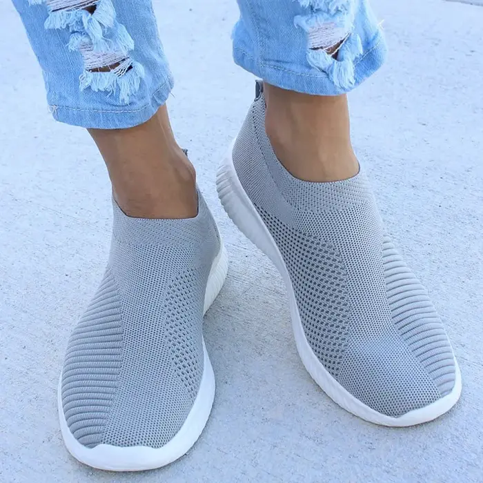 Femmes plat sans lacet Chaussures blanches Femme léger blanc baskets été automne