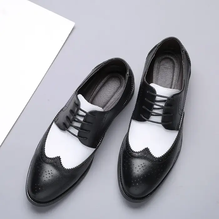 2025 Style britannique hommes tendance bout pointu richelieu chaussures hommes mariage en cuir chaus