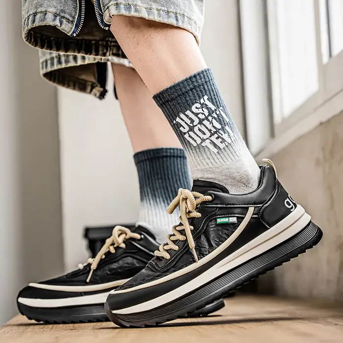 Baskets plateforme homme 2026 – Collection automne – Chaussures décontractées confortables antidérapantes en cuir souple – Idéales pour la course à pied