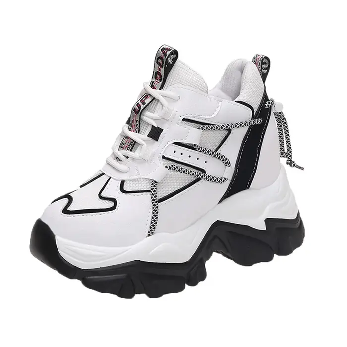 Baskets de printemps à plateforme pour femmes, maille respirante, à la mode, talons de 10CM, chaussu