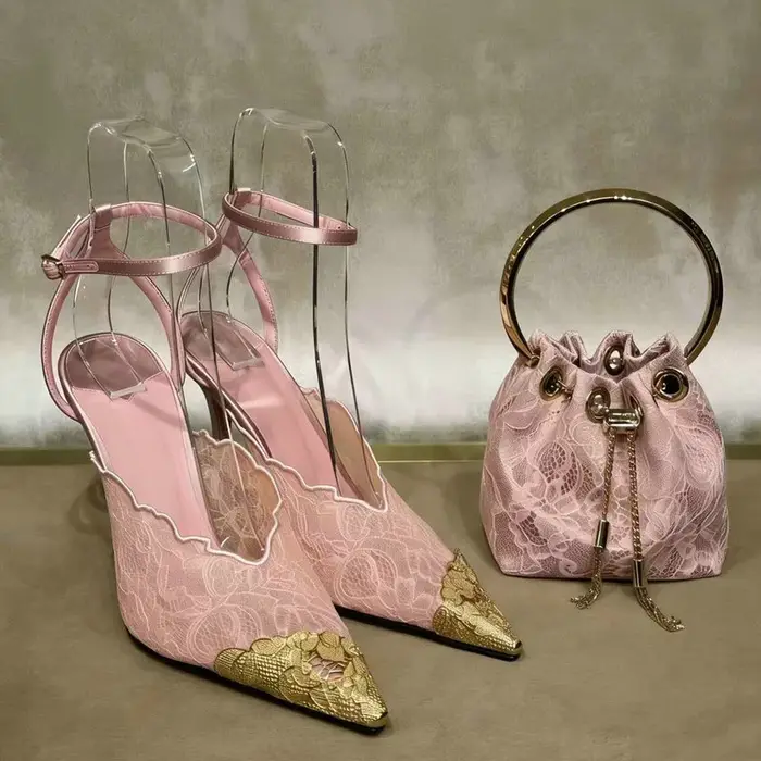 Chaussures de Mariée Blanches Grande Taille en Dentelle à Talons Hauts Fins pour Femme – Escarpins S