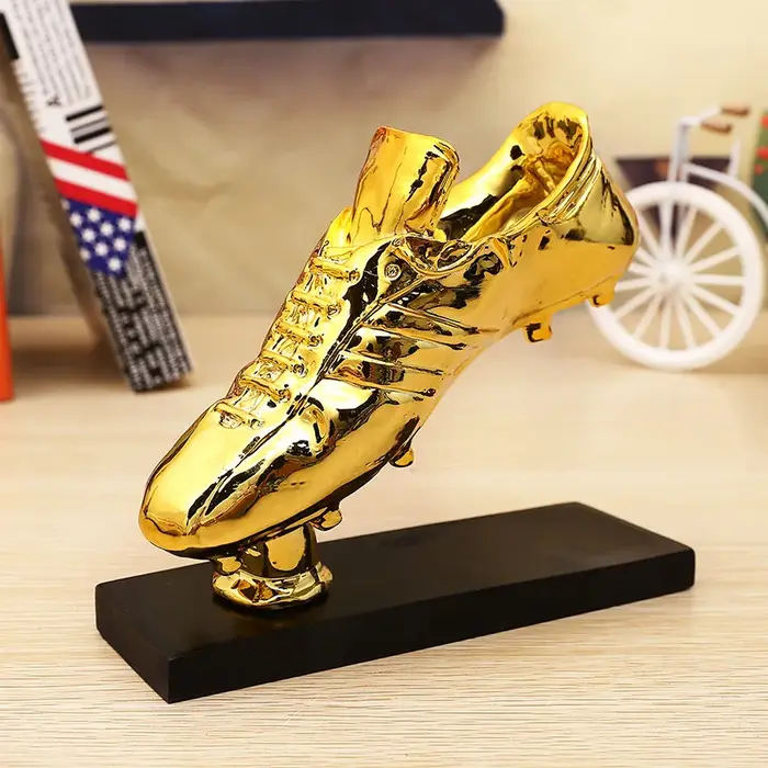 Breloques en résine de récompense de botte dorée, Souvenir pour Fans de Football, chaussure plaquée