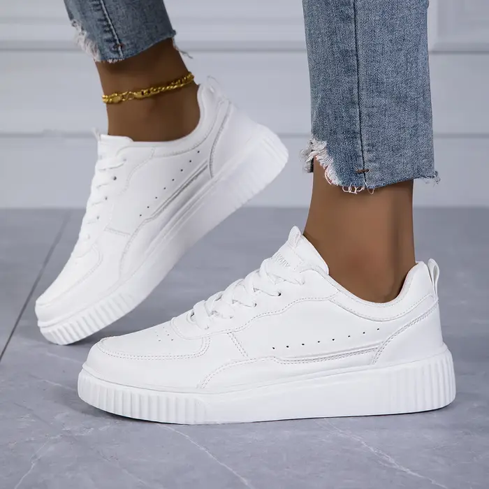 Baskets blanches décontractées pour femmes