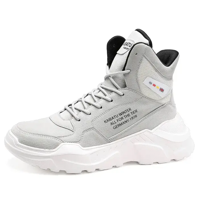 Baskets montantes en cuir violet pour hommes, chaussures à plateforme augmentant la mode, baskets de