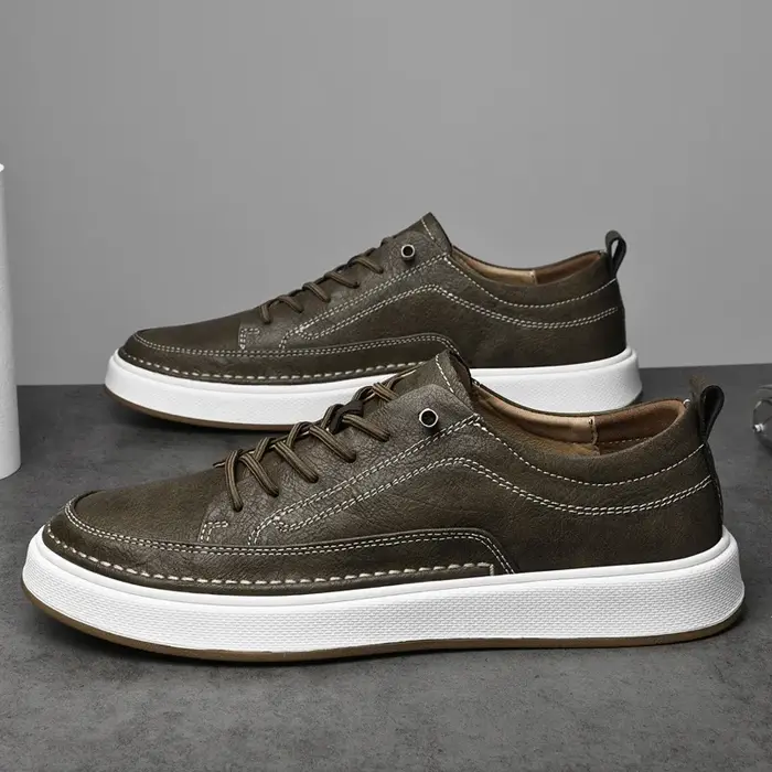 Chaussures en cuir véritable pour hommes de marque italienne semelle intérieure confortable