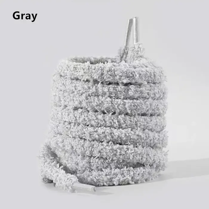 1 paire moelleux mignon chenille lacet hommes femmes rose en peluche lacets personnalité Sport décon